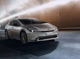 The Prius 2023 driving through a tunnel